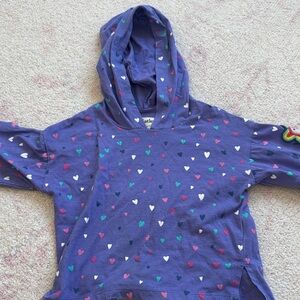 Hatley Purple Hoodie with Colorful Heart Pattern